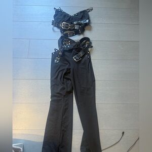 Outcast Black Leather Belt set